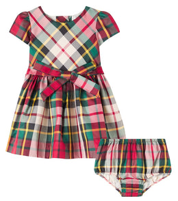 Plaid dress and bloomers set
