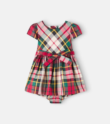 Plaid dress and bloomers set