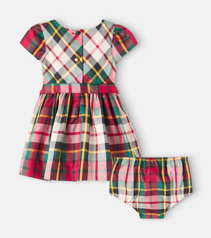 Plaid dress and bloomers set