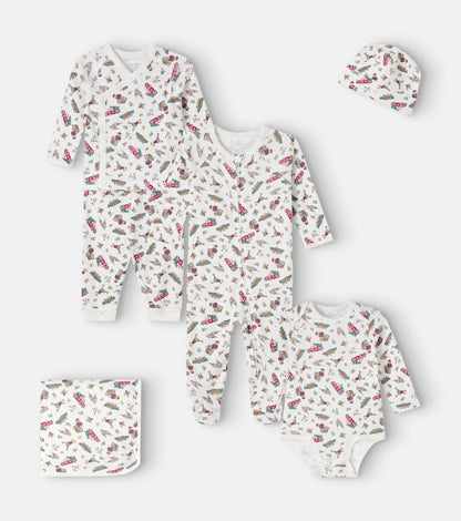 Baby Polo Bear printed cotton gift set