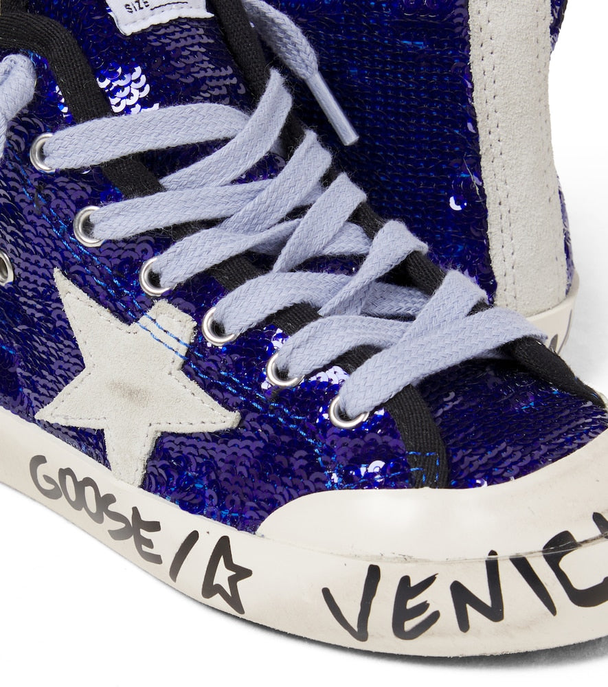 Francy Penstar sequined high-top sneakers