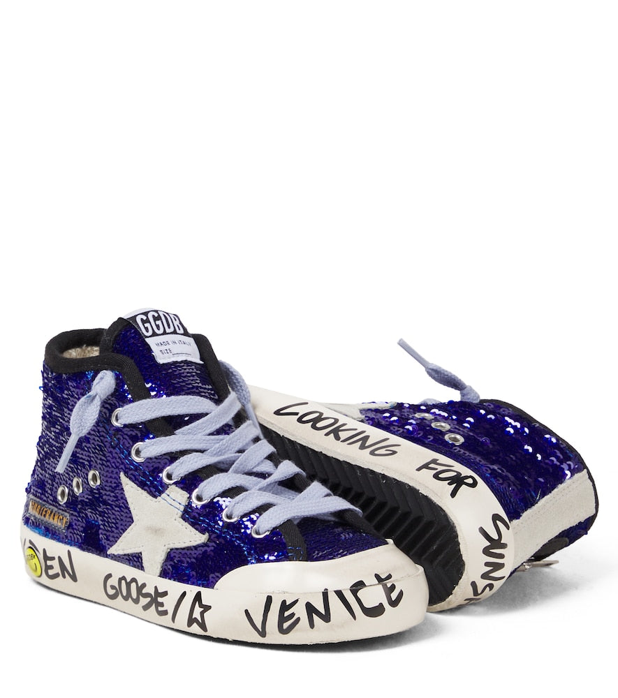 Francy Penstar sequined high-top sneakers