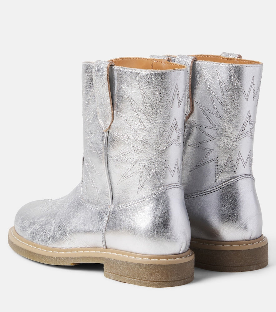 Wish Star Biker metallic leather cowboy boots
