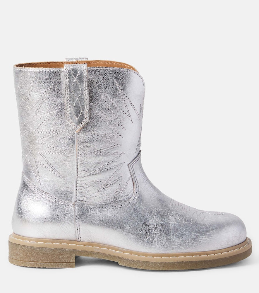 Wish Star Biker metallic leather cowboy boots