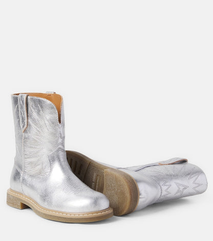 Wish Star Biker metallic leather cowboy boots