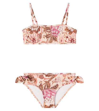 Floral pleated bikini