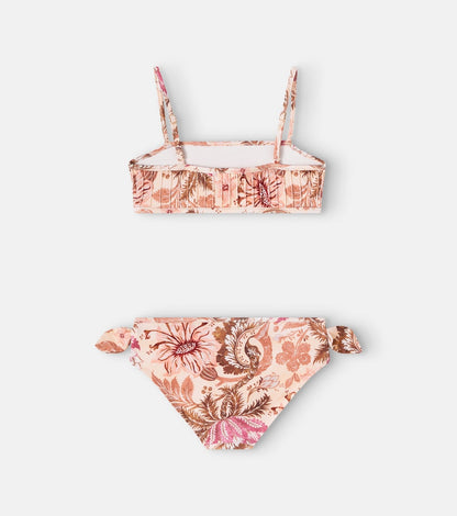 Floral pleated bikini