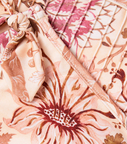 Floral pleated bikini