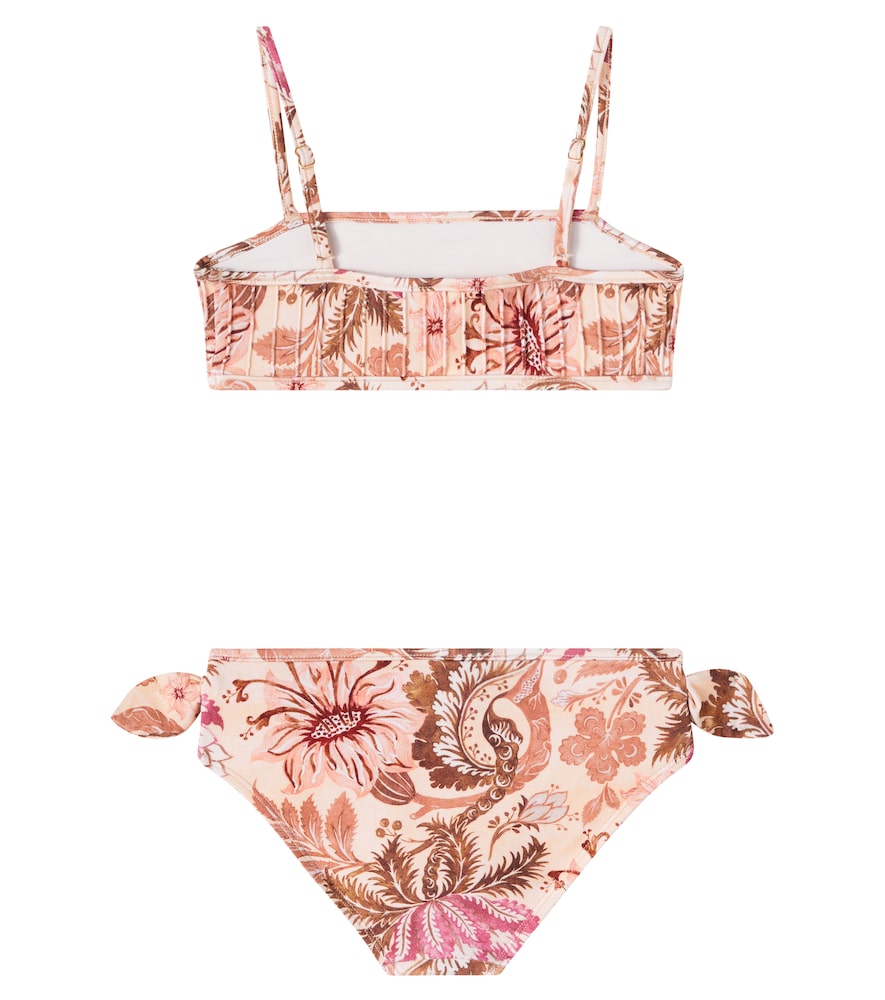 Floral pleated bikini