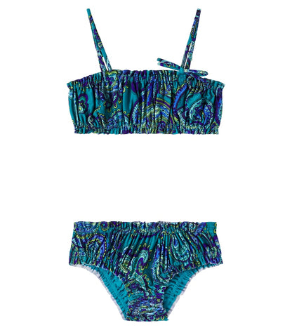 Paisley ruched bikini
