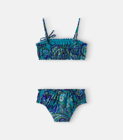 Paisley ruched bikini