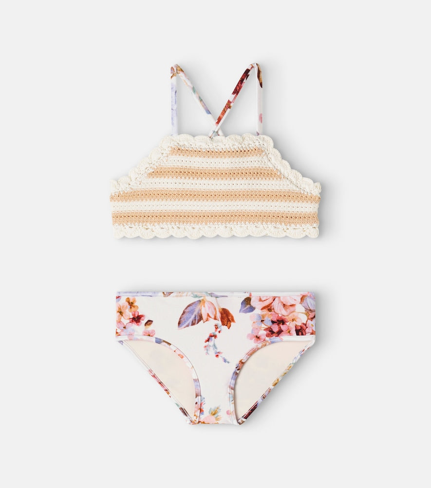 Awaken crochet floral bikini