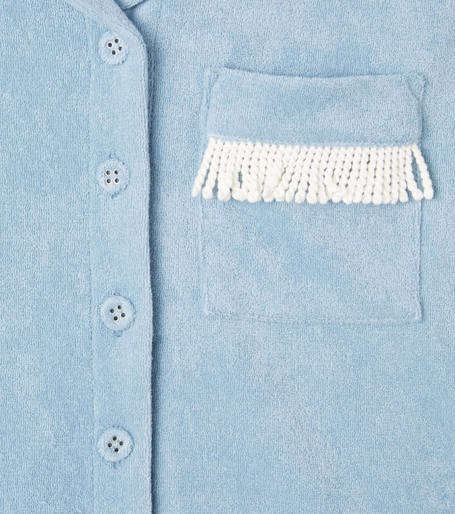 Awaken fringed cotton-blend terry top