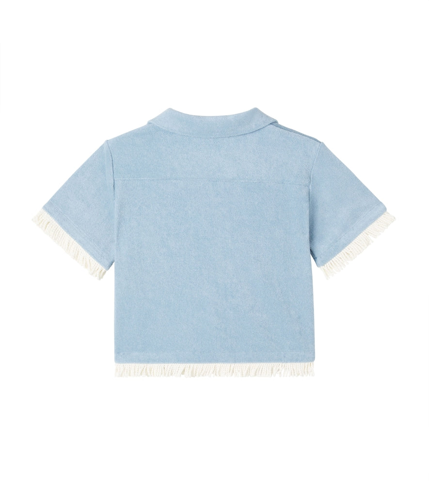 Awaken fringed cotton-blend terry top