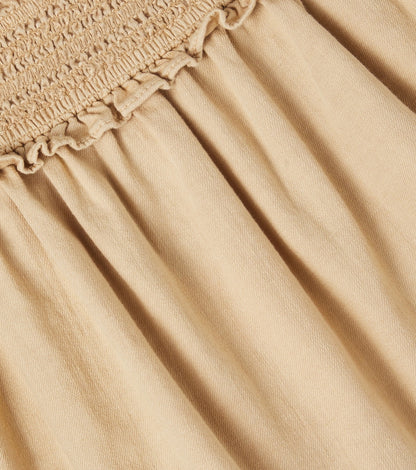 Ruffled scalloped cotton top