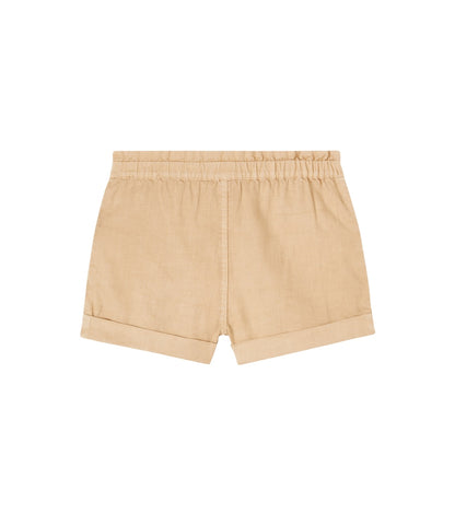 Wanderlust embroidered scalloped denim shorts