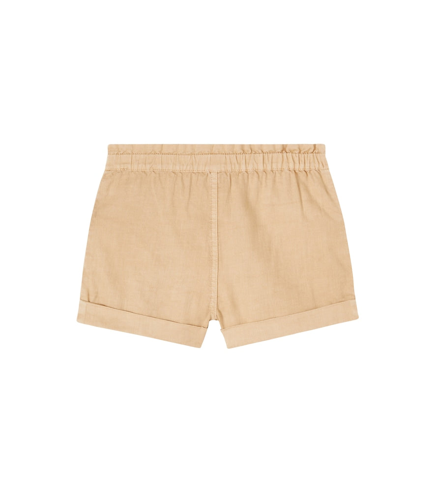 Wanderlust embroidered scalloped denim shorts