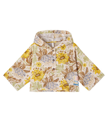 Floral hooded cotton top