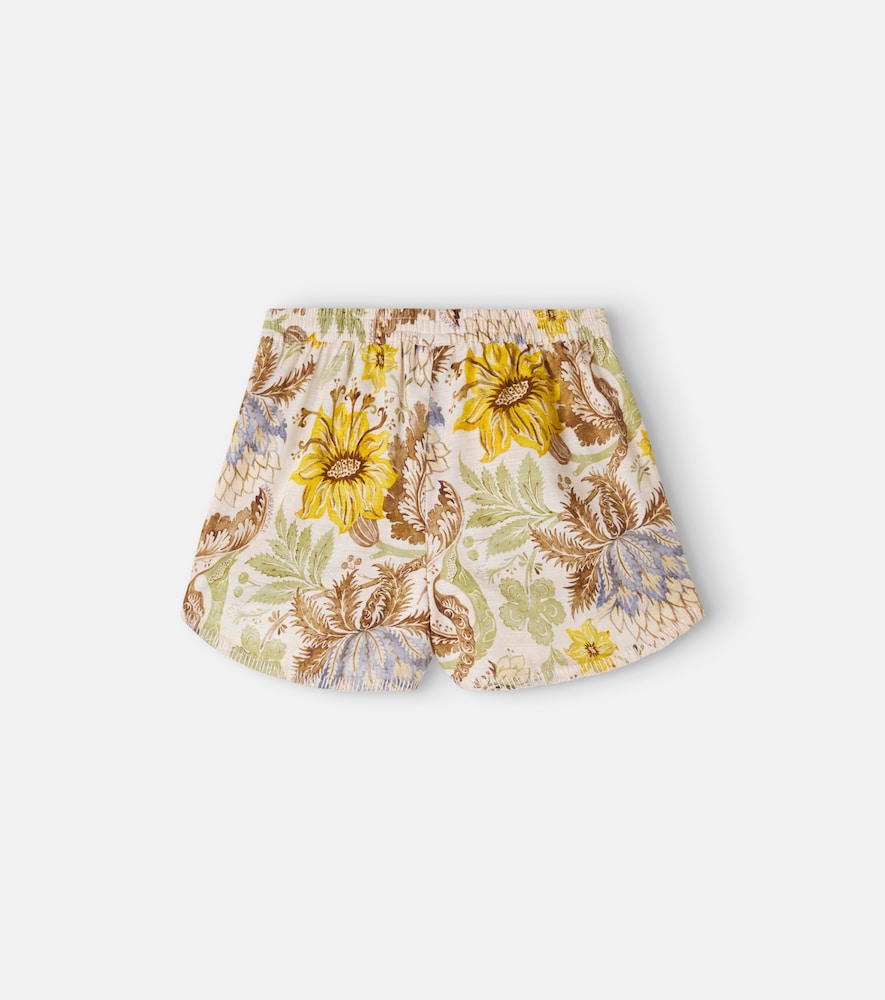 Floral cotton shorts