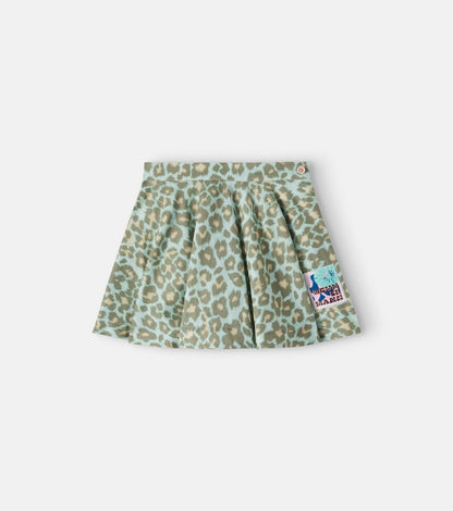 Leopard-print cotton skirt