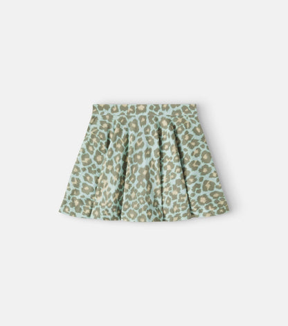Leopard-print cotton skirt