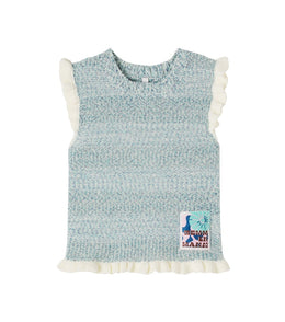 Patience knitted cotton-blend top