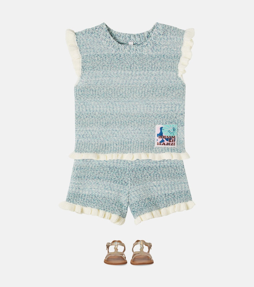 Patience knitted cotton-blend top