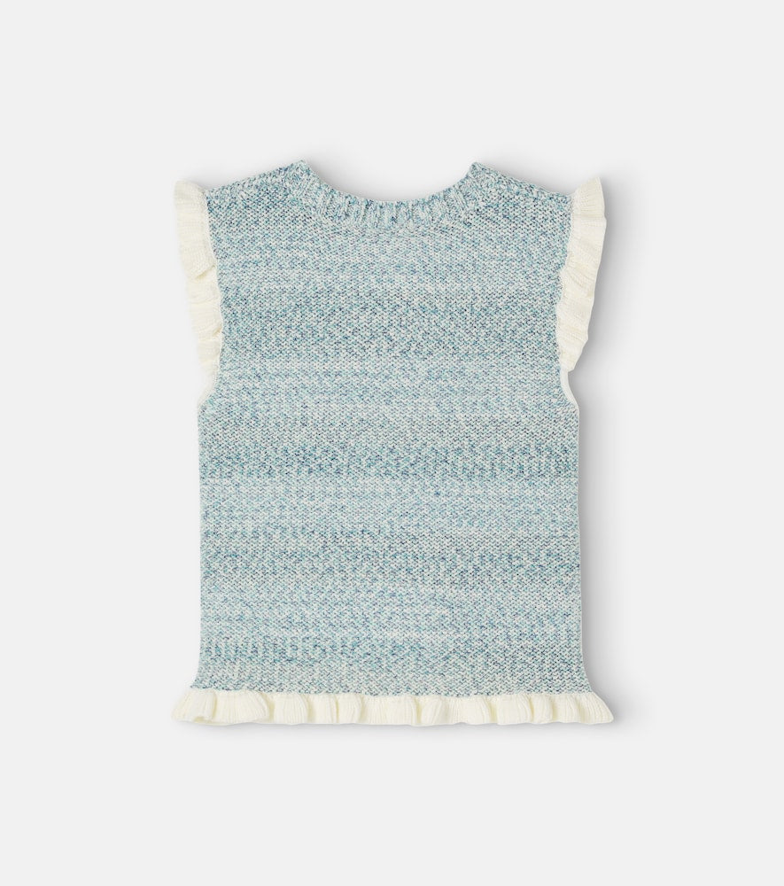 Patience knitted cotton-blend top