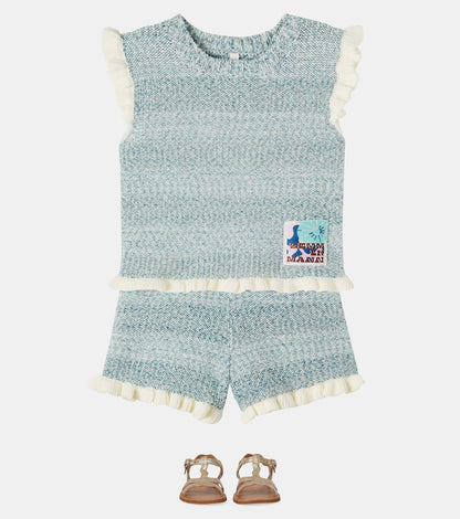 Patience knitted cotton-blend shorts