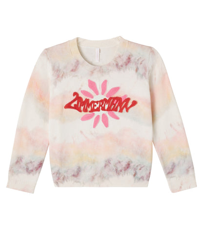 Embroidered tie-dye cotton sweatshirt
