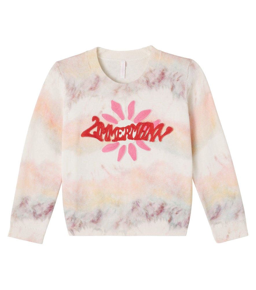 Embroidered tie-dye cotton sweatshirt