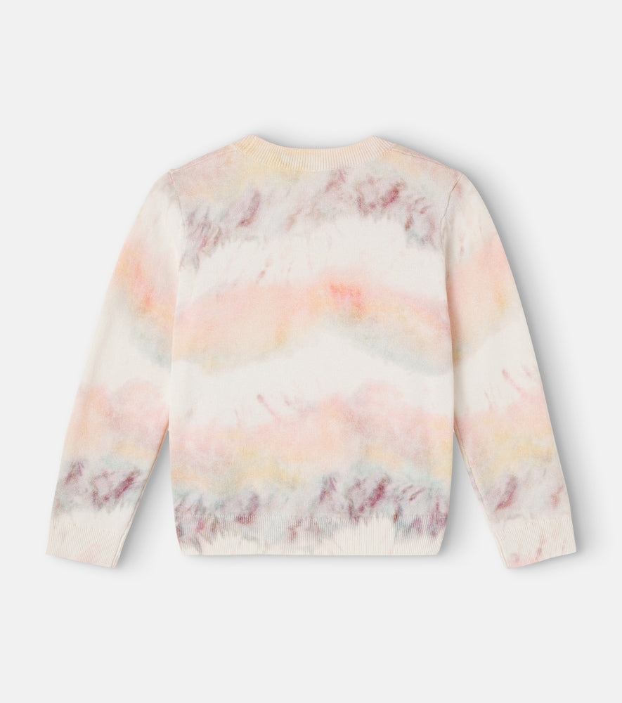 Embroidered tie-dye cotton sweatshirt