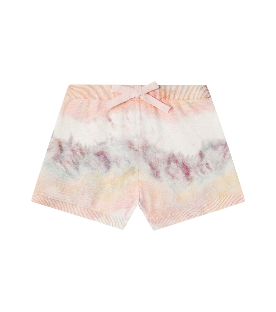 Tie-dye cotton shorts