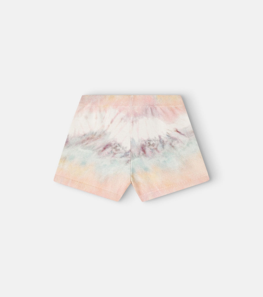 Tie-dye cotton shorts