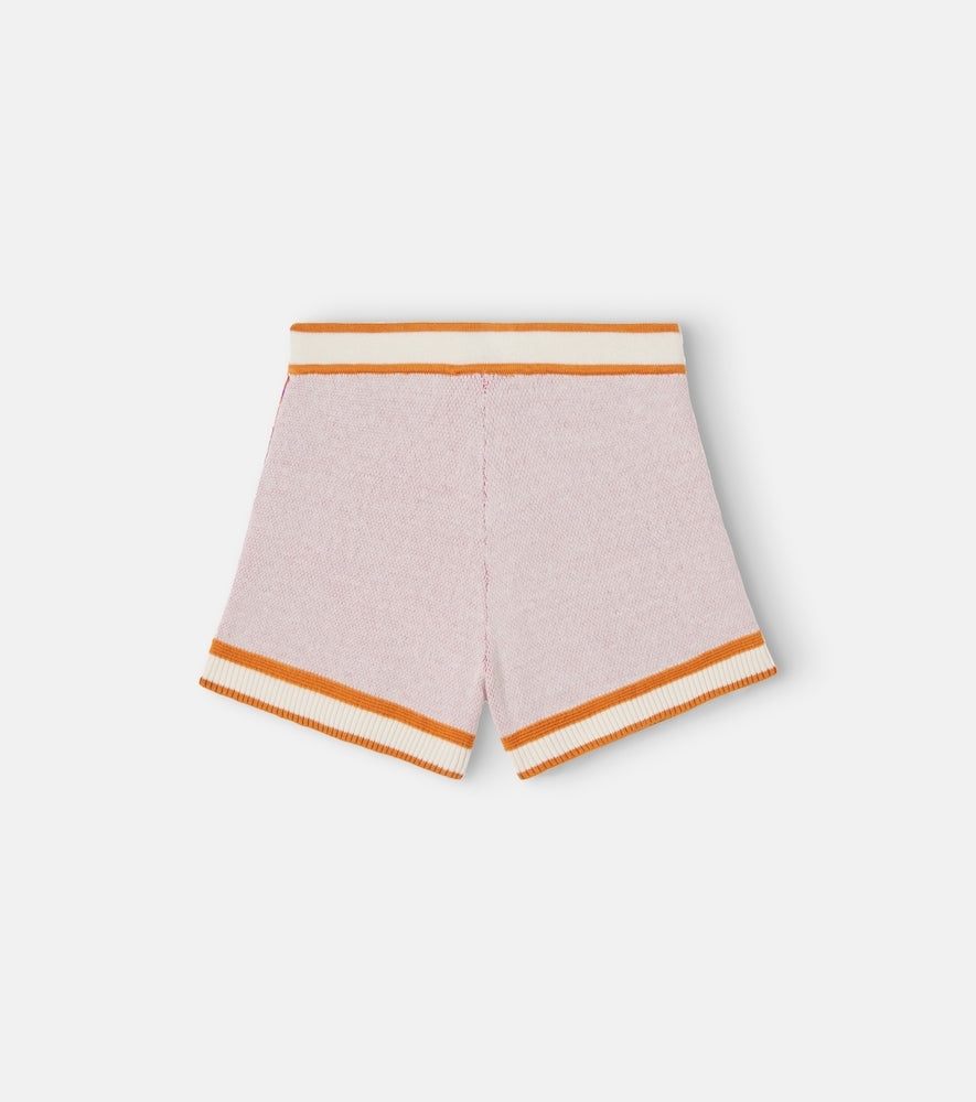 Printed knitted cotton shorts