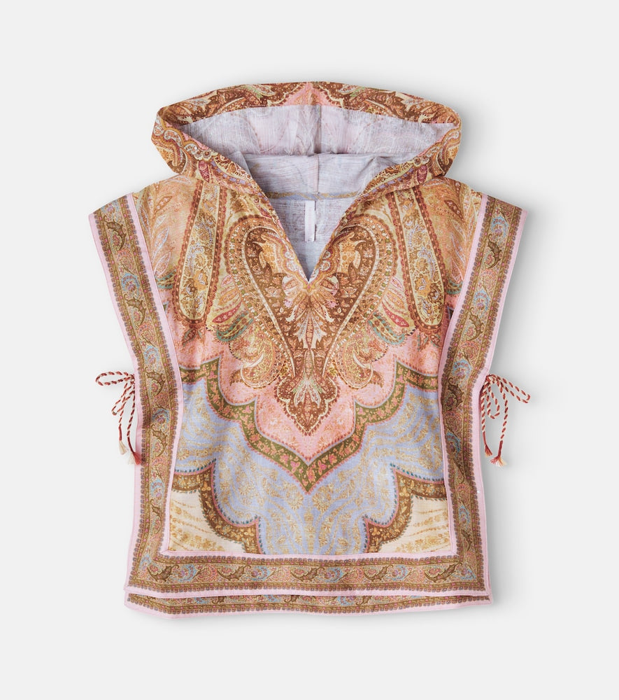 Awaken hooded cotton poncho