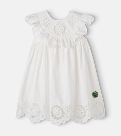 Awaken embroidered scalloped cotton dress