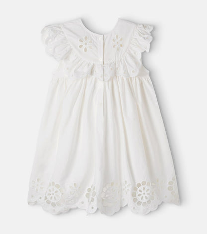 Awaken embroidered scalloped cotton dress