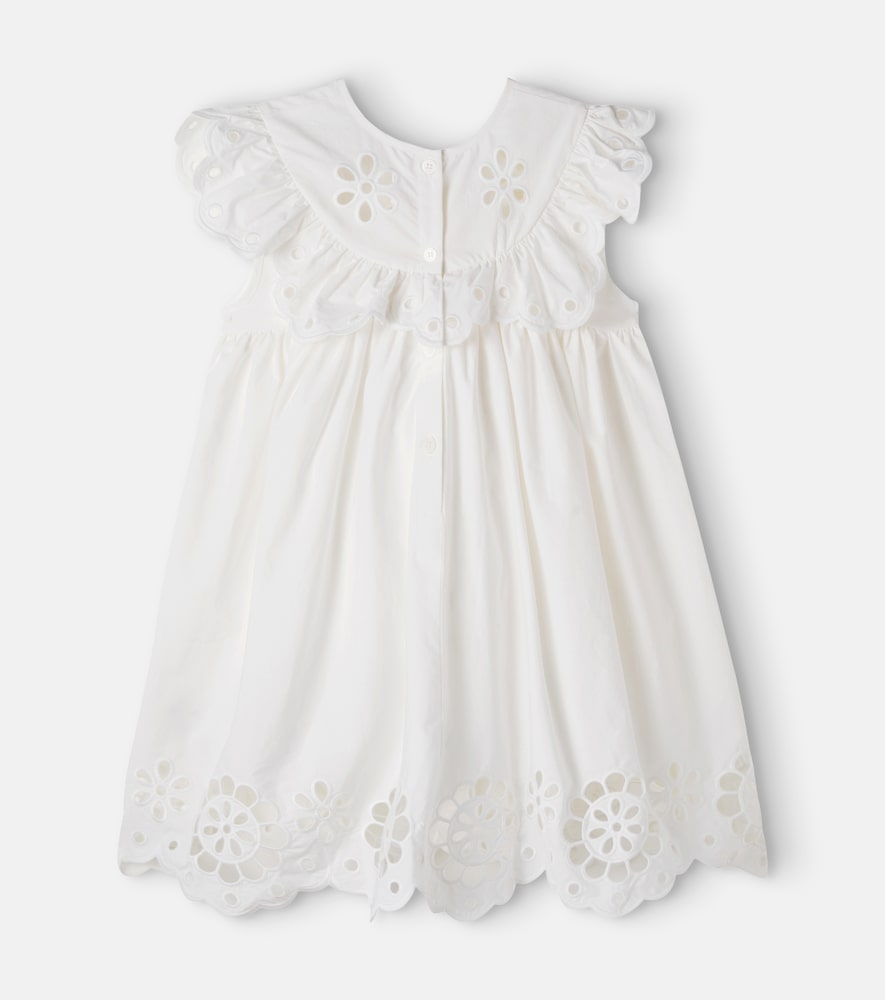 Awaken embroidered scalloped cotton dress