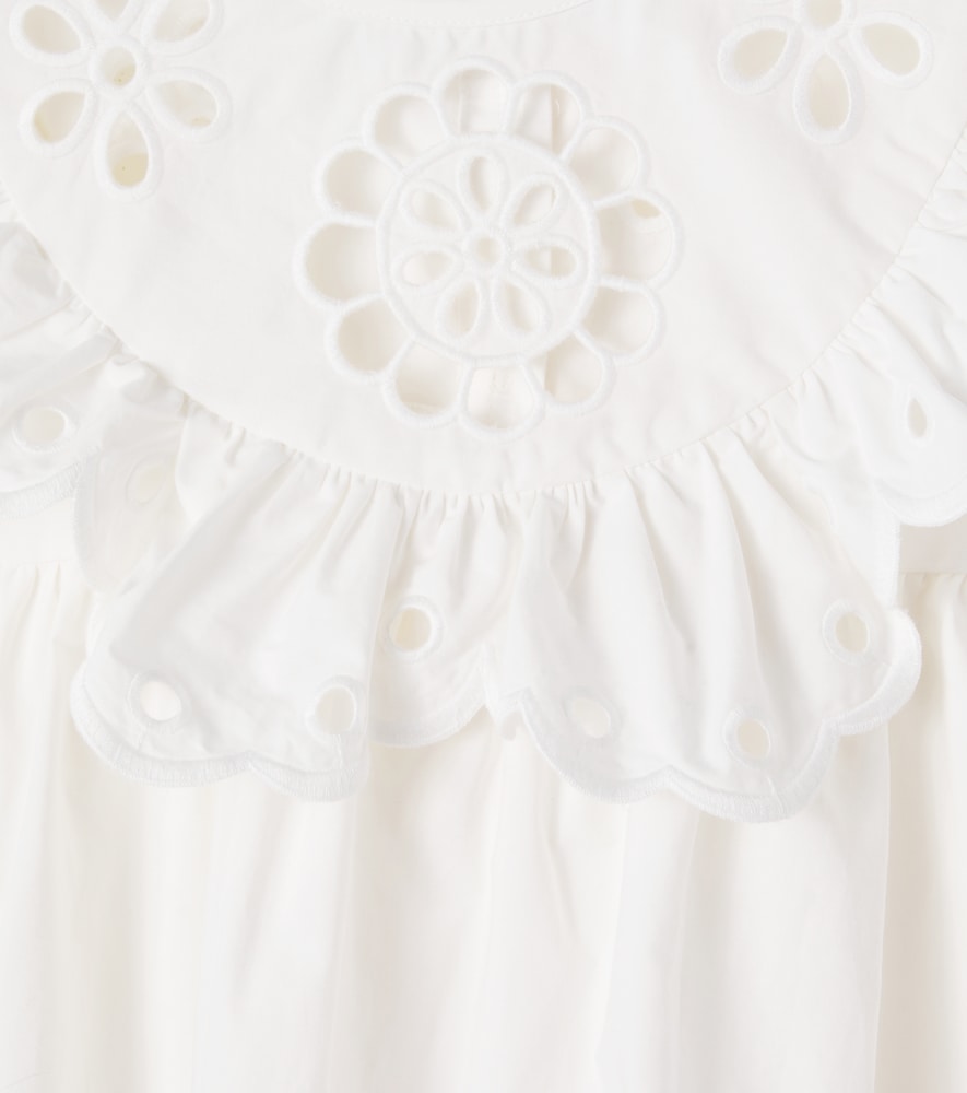 Awaken embroidered scalloped cotton dress