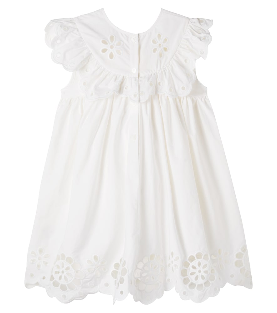 Awaken embroidered scalloped cotton dress