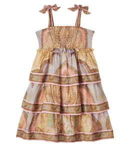 Awaken shirred tiered cotton dress