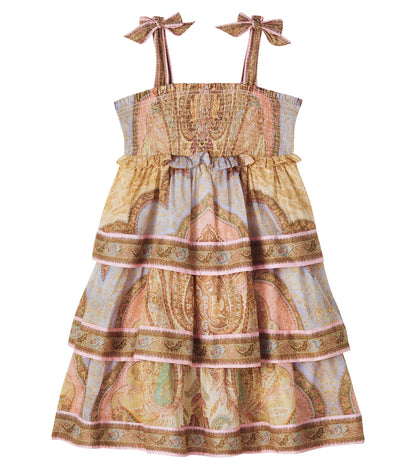 Awaken shirred tiered cotton dress