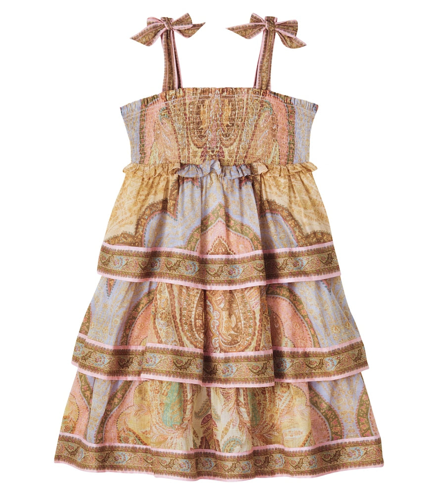 Awaken shirred tiered cotton dress