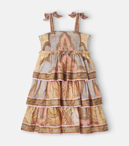 Awaken shirred tiered cotton dress