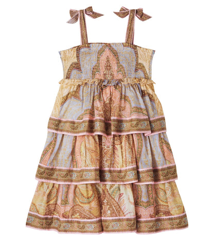 Awaken shirred tiered cotton dress
