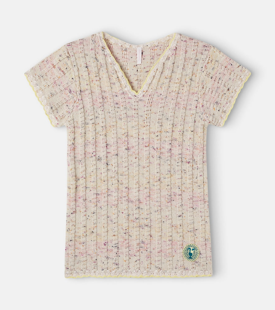 Knitted cotton-blend dress