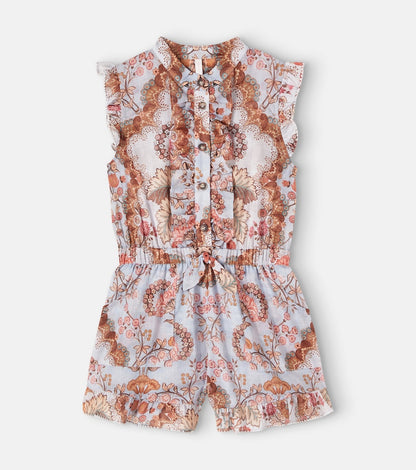 Printed cotton playsuit