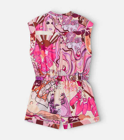 Printed cotton playsuit