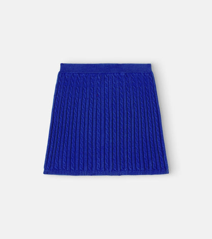 Cable-knit cotton skirt